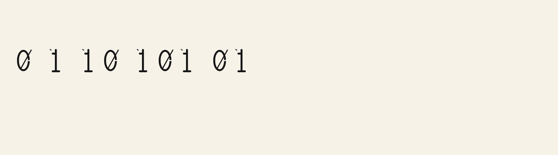 Mono OCR Rounded Notch numbers specimen