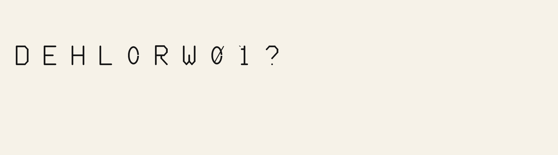 Mono OCR Rounded Notch alphabet specimen