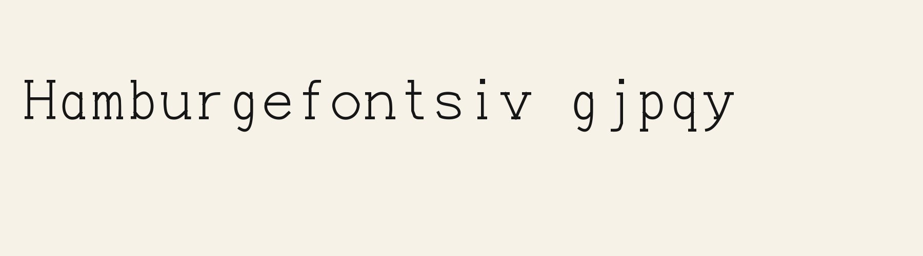 Telegram Typewriter lowercase specimen
