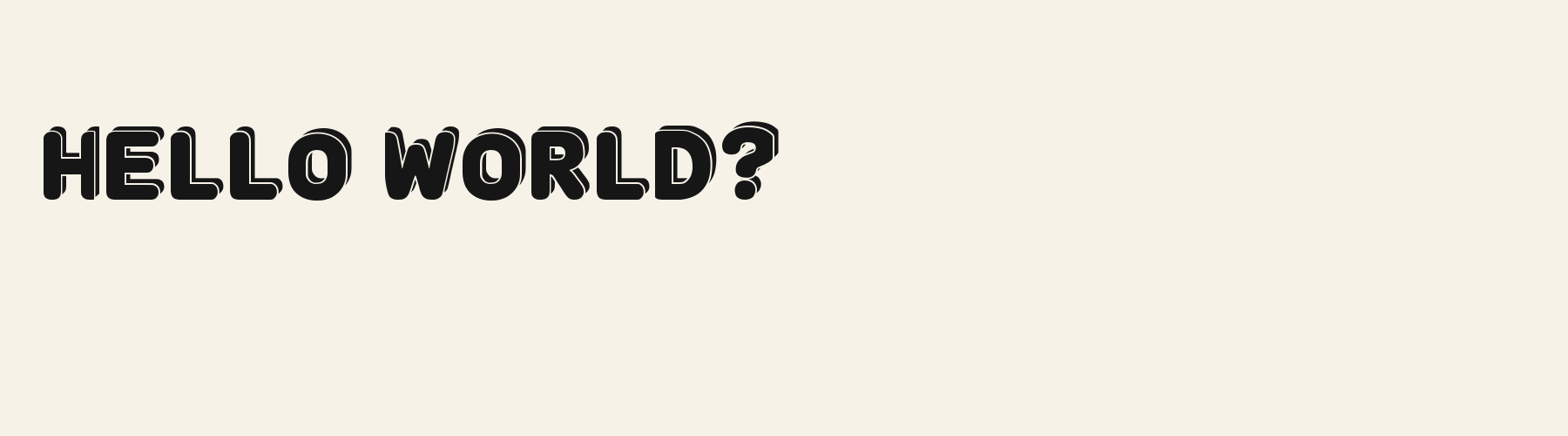 Retro Tv Rounded 3D pangram specimen