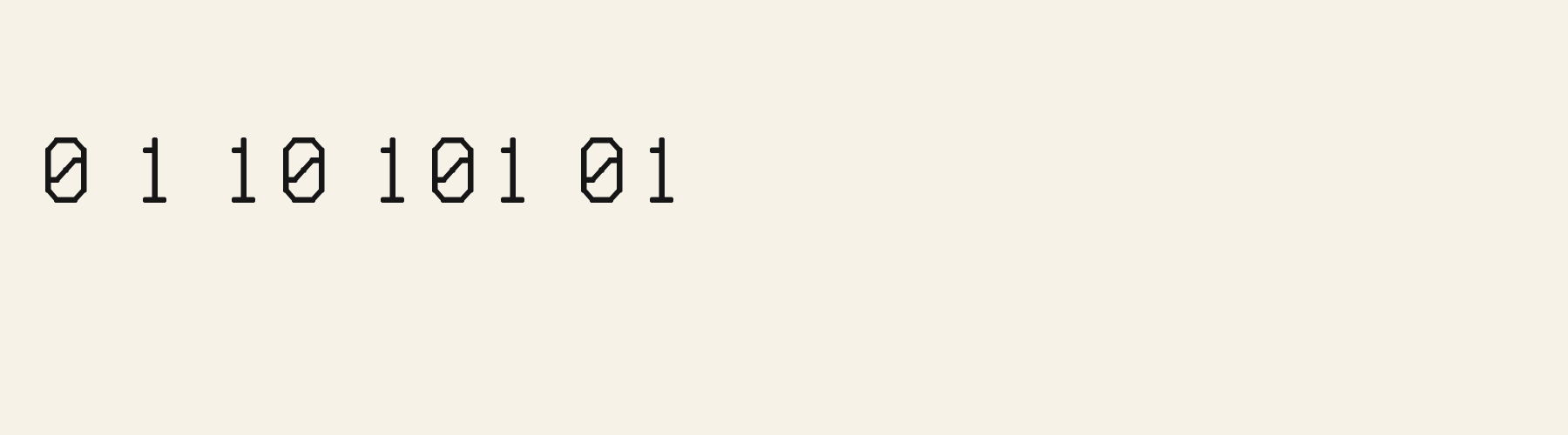 Mono Code Cut numbers specimen