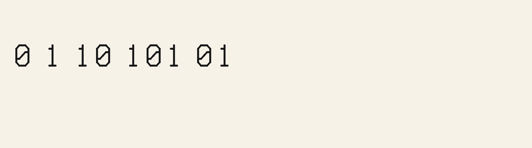 Mono Code Cut numbers specimen