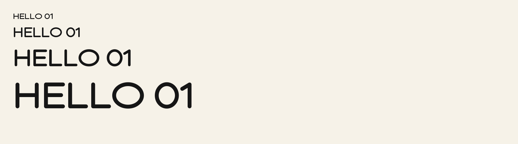 Studio Bold sizes specimen