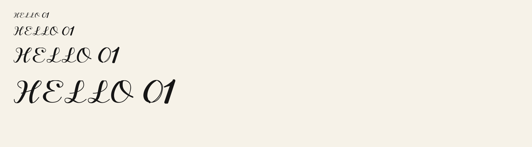 Copperline Script sizes specimen