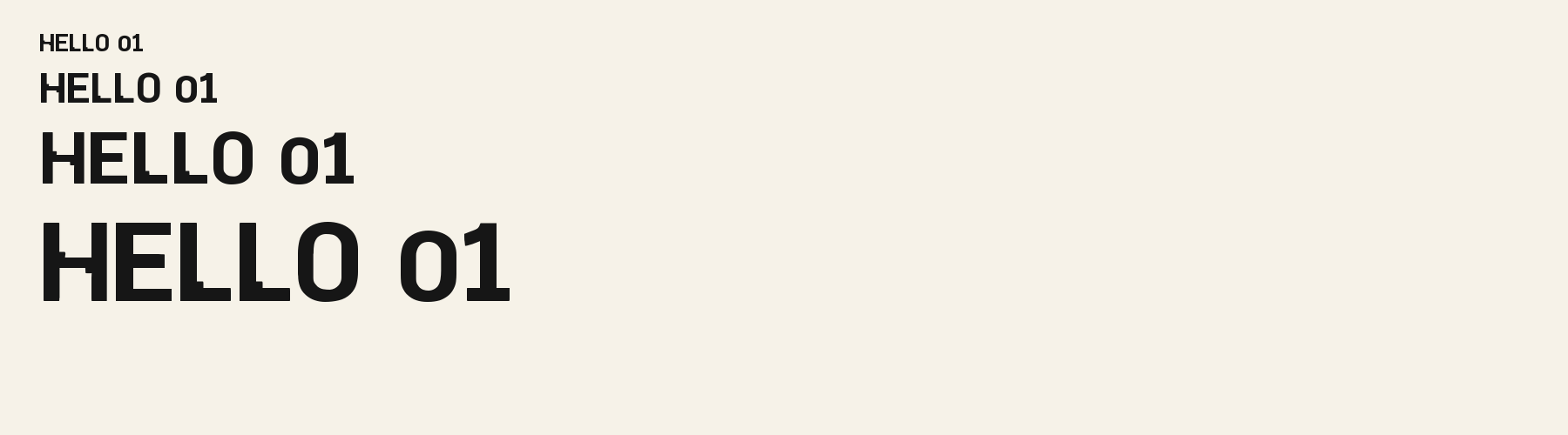 Terrace Join Sans sizes specimen