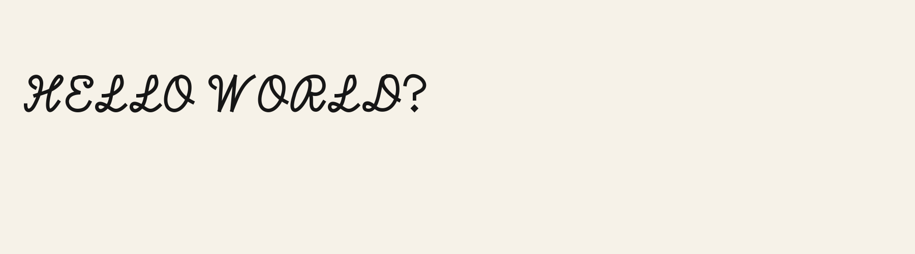 Willow Cursive pangram specimen