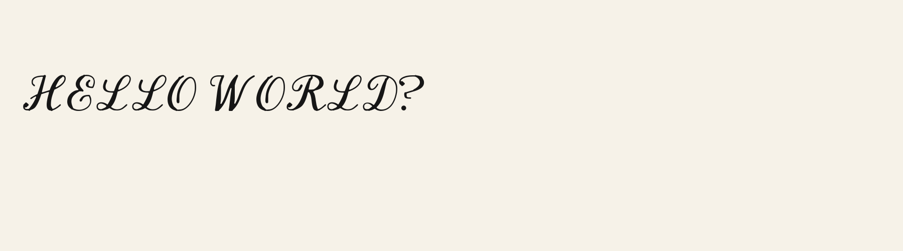 Vow Script pangram specimen
