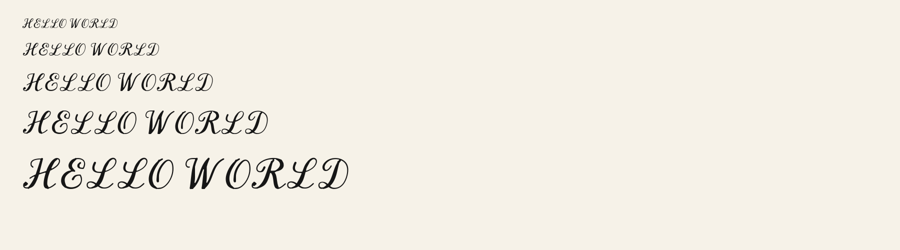 Vow Script waterfall specimen