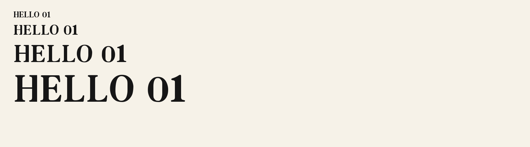 Pretty Pearl Serif sizes specimen