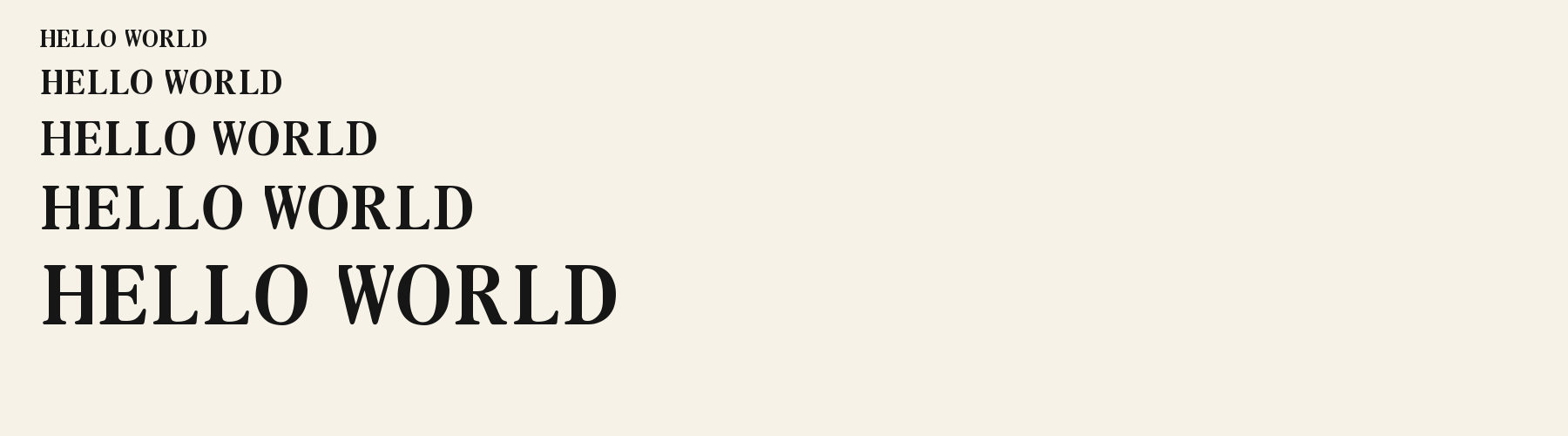 Pretty Pearl Serif waterfall specimen