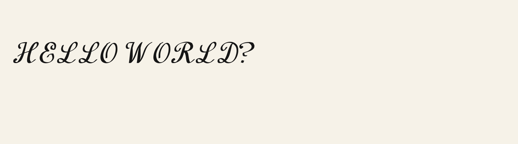 Gala Script pangram specimen