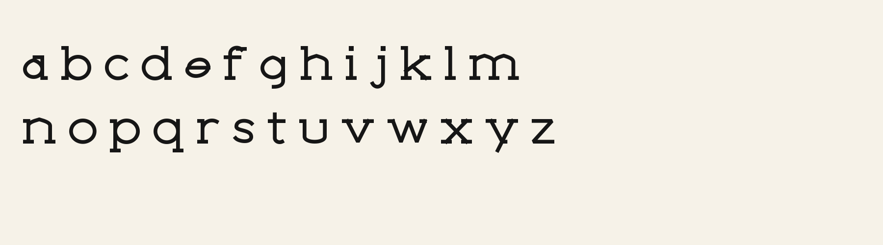 Crown Arch Slab lowercase specimen