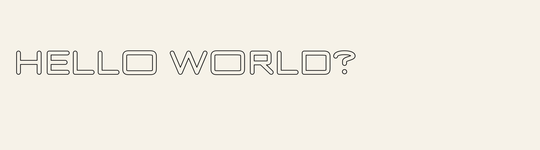 Bubble Tech Outline pangram specimen