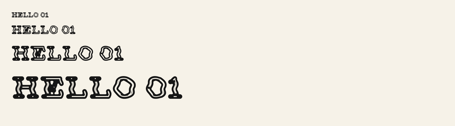 Lounge Inline sizes specimen