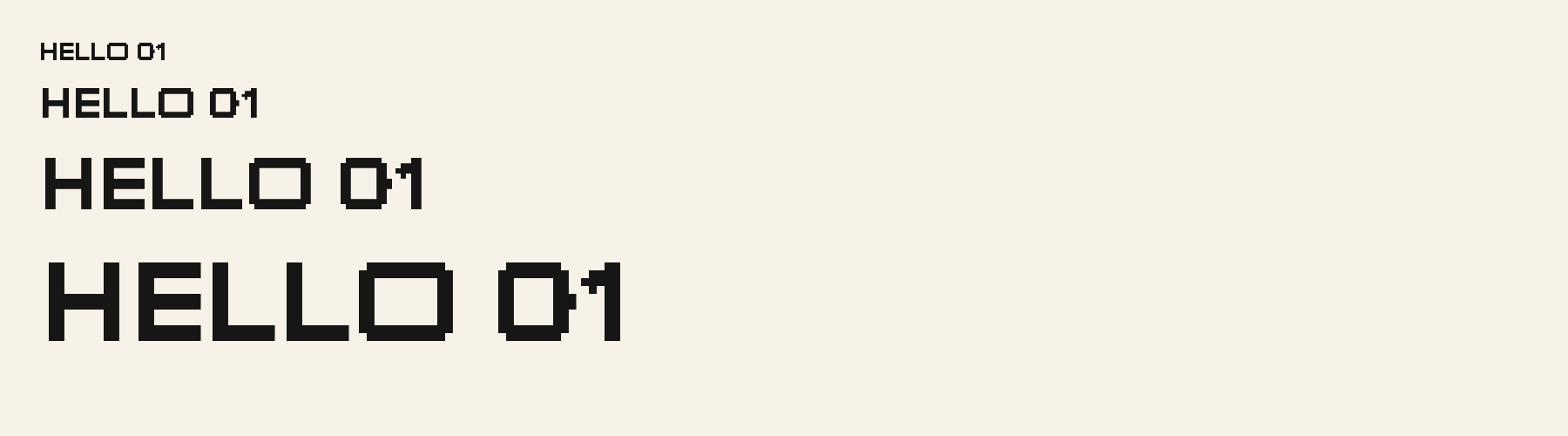 Arcade Block Pixel sizes specimen
