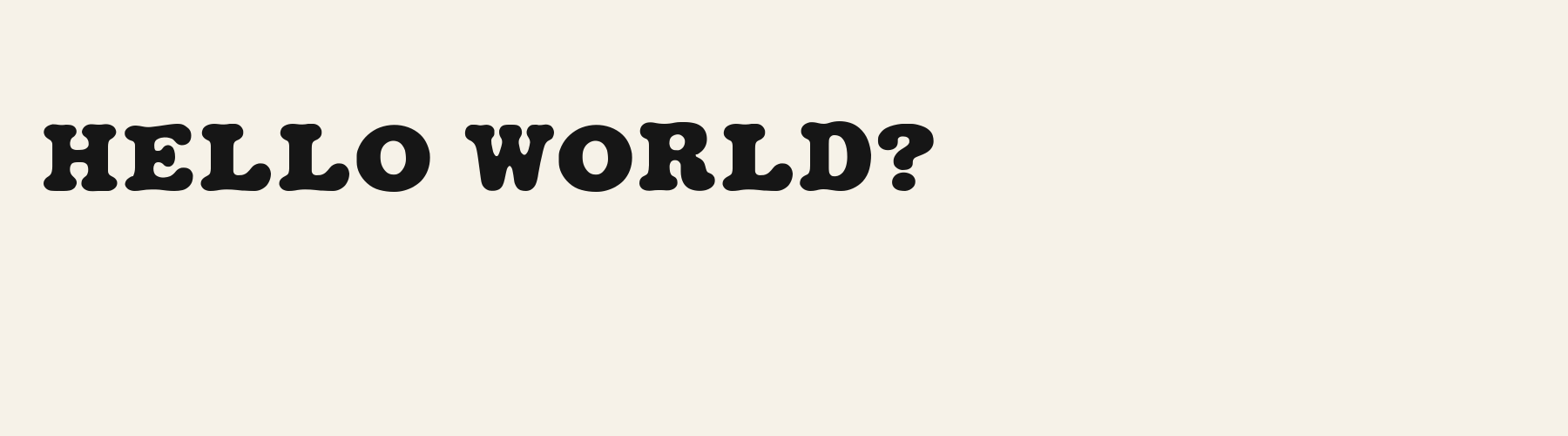 Bubble Pillow Serif pangram specimen