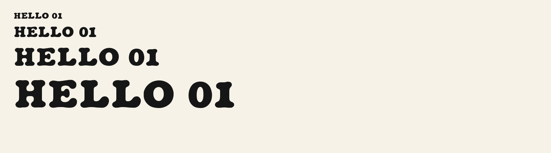 Bubble Pillow Serif sizes specimen